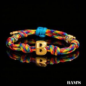 BAM Signature B Initial Bracelet | Adjustable Paracord Bracelet | Men's Cord